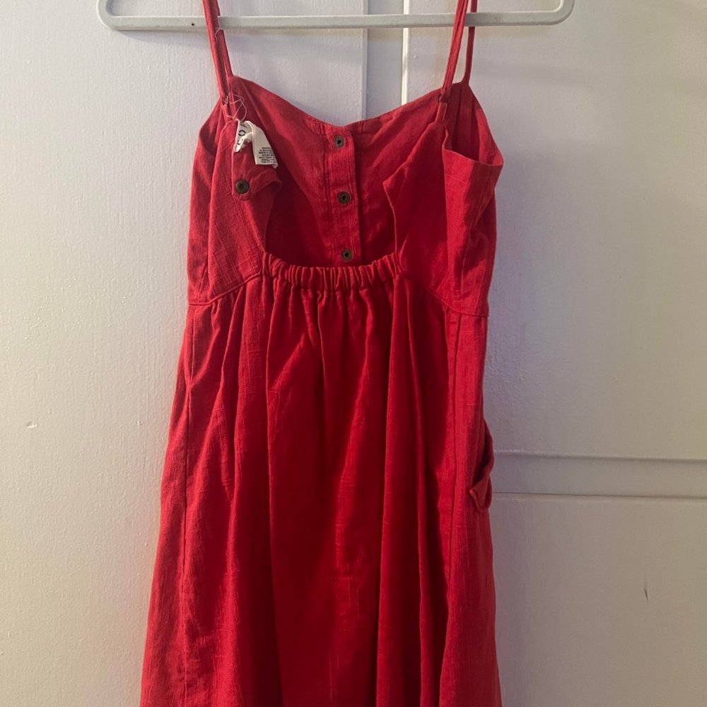 Red Linen Dress - Picture 2 of 2